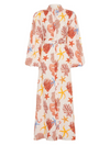 Linen shirt dress in an exclusive coral print
