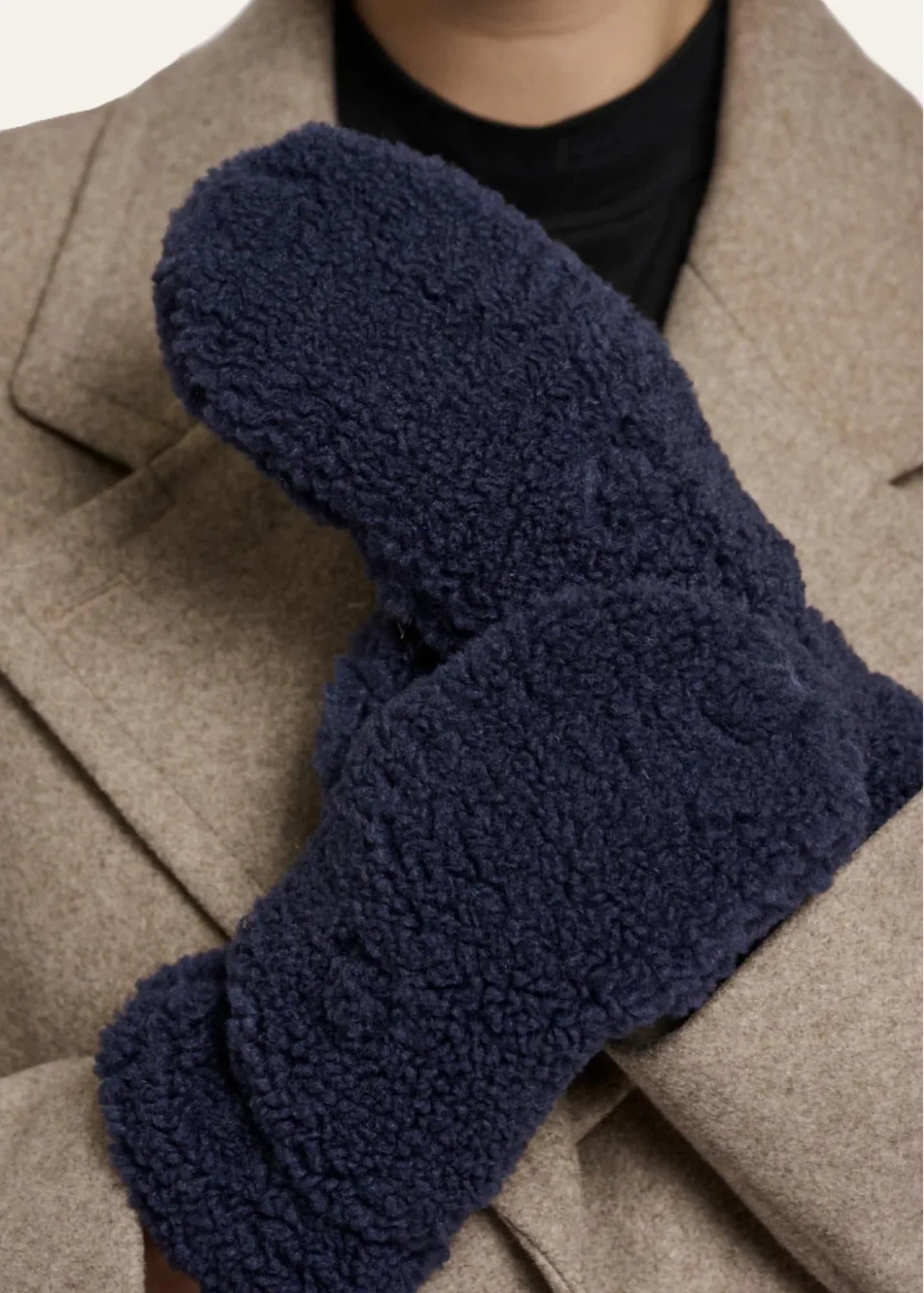 deep grey/navy mitten teddy bear gloves from rino and pelle