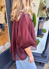 Tie Neck Blouse Sangria
