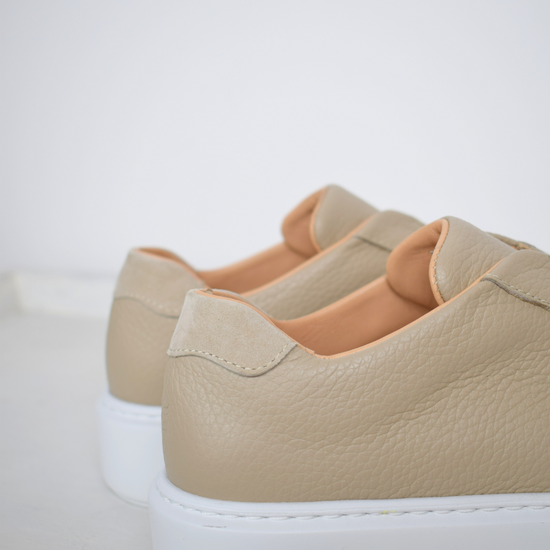 Slip on platform trainers in a biscuit colour