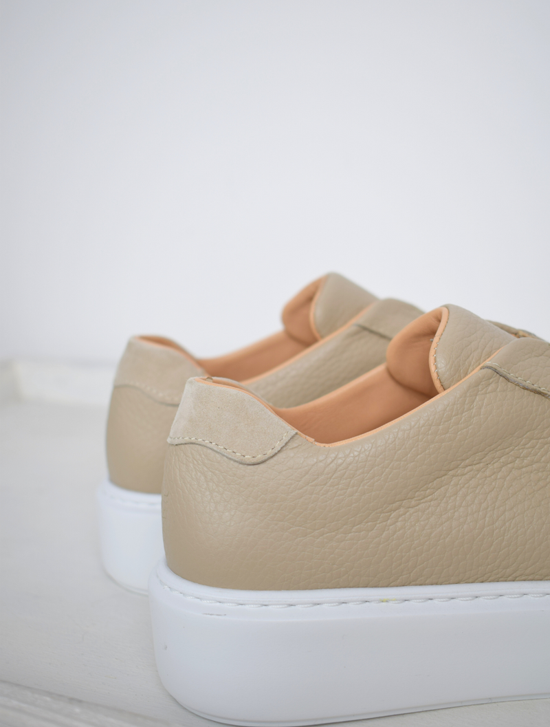 Slip on platform trainers in a biscuit colour
