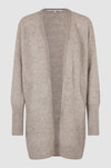 Long line edge to edge cardigan in soft taupe 