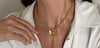Gold chunky lariat necklace
