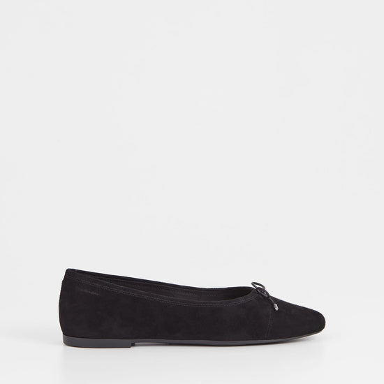 Suede black ballet shoes