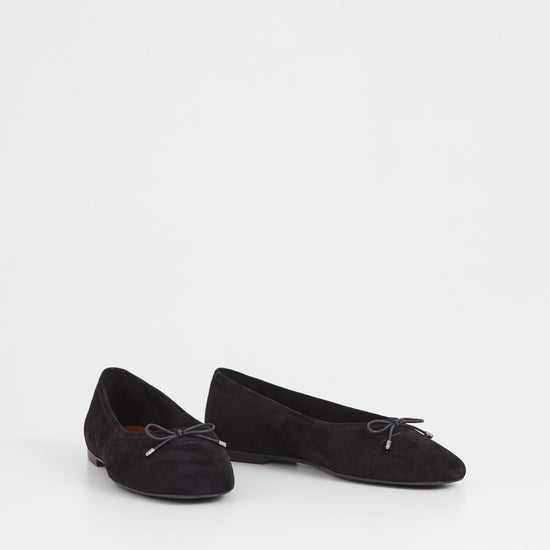 Suede black ballet shoes