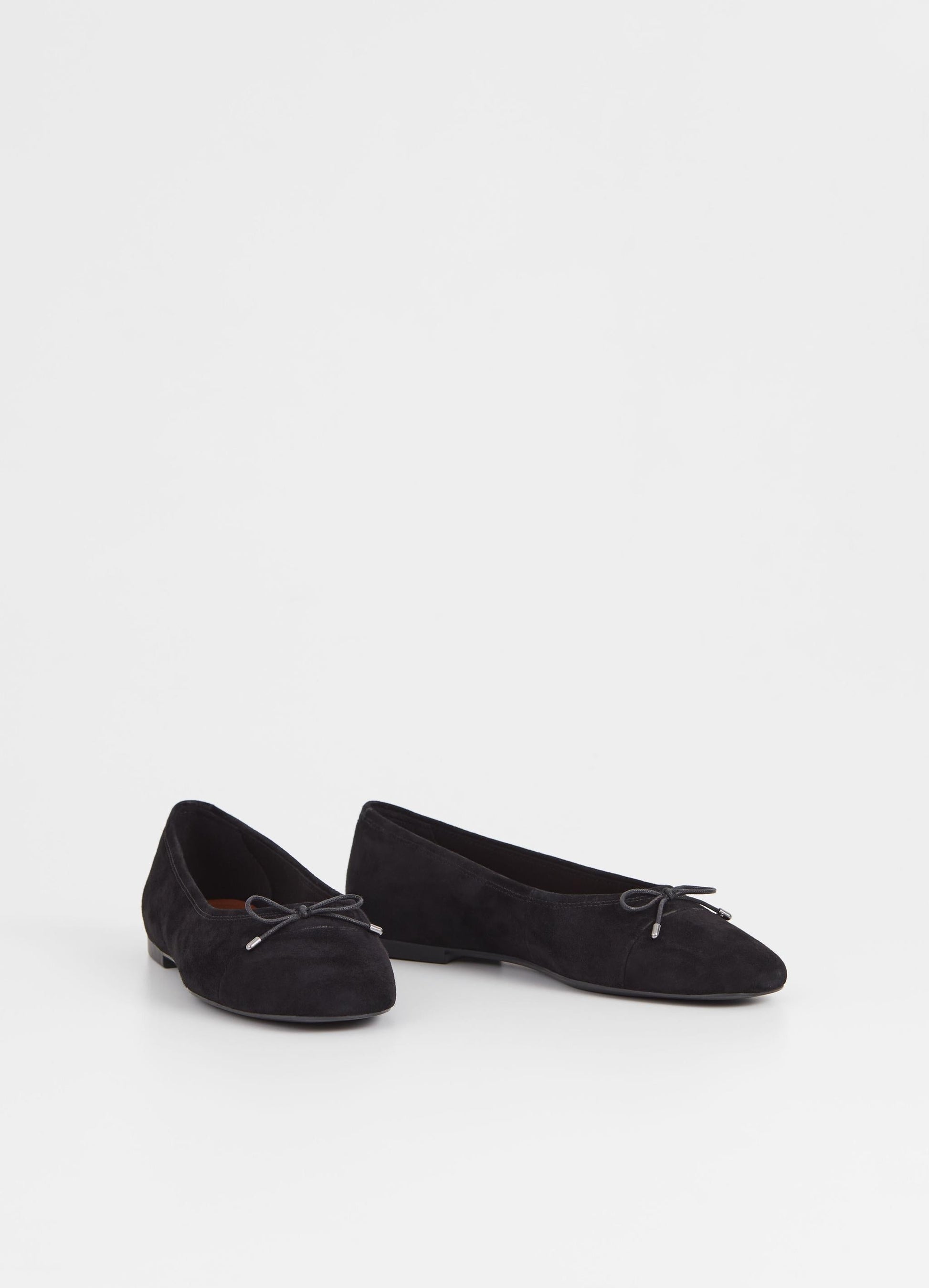 Suede black ballet shoes