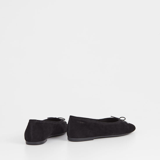 Suede black ballet shoes