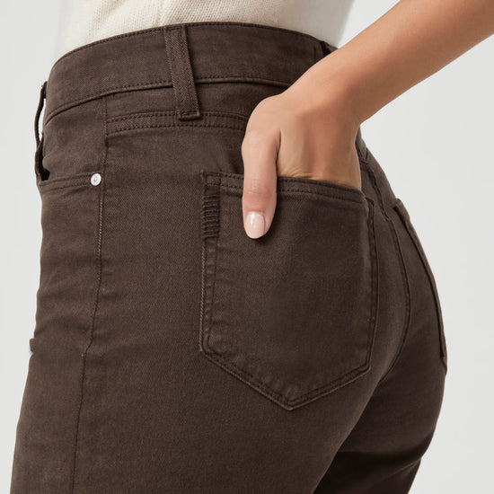 Pocket view of brown jeans