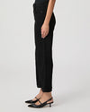 black cropped wide leg jeans model shot side view