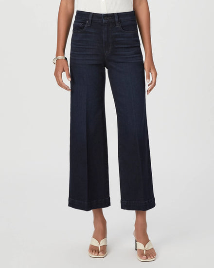 wide leg cropped jeans dark navy 