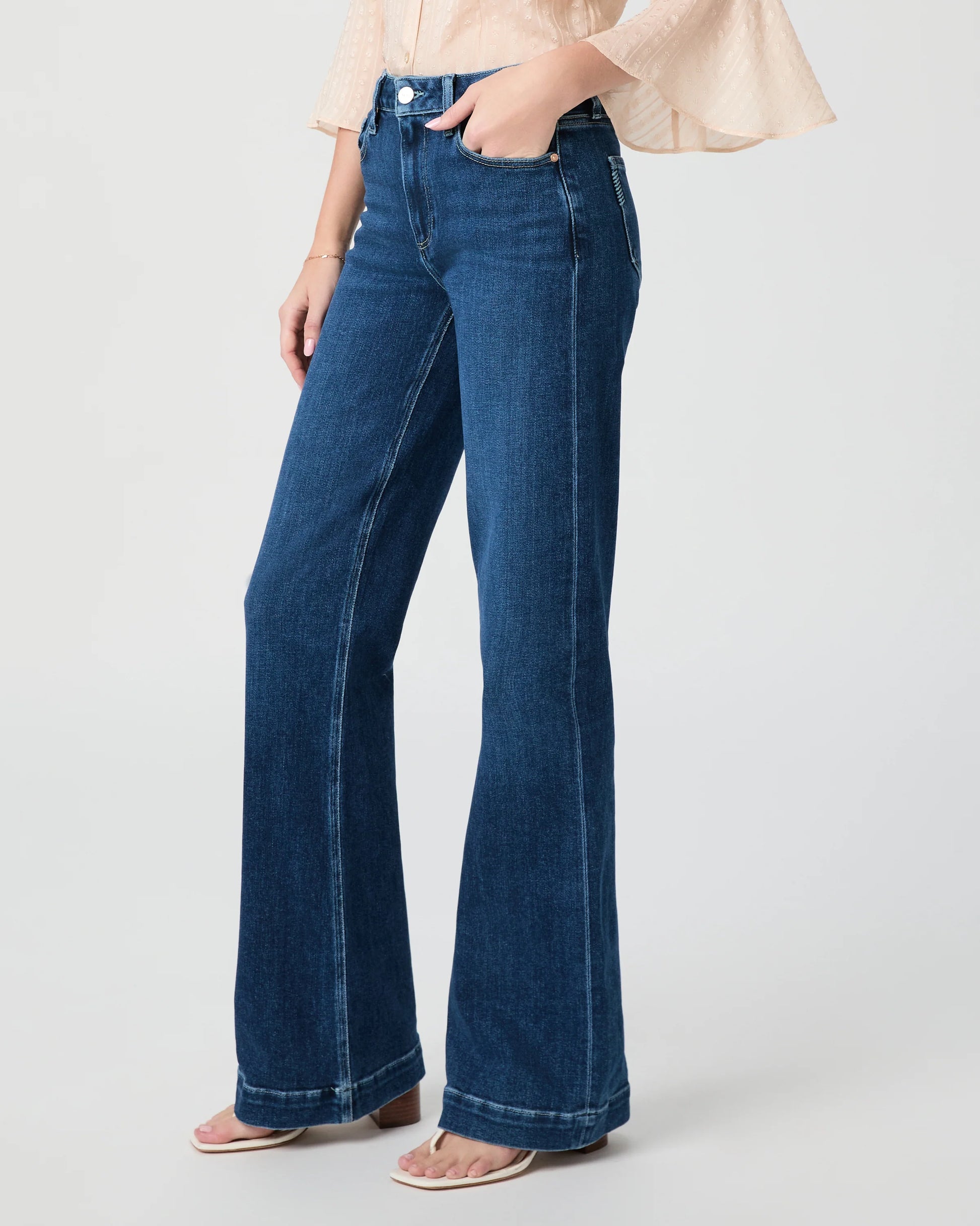 Blue jeansworn with open toe sandal