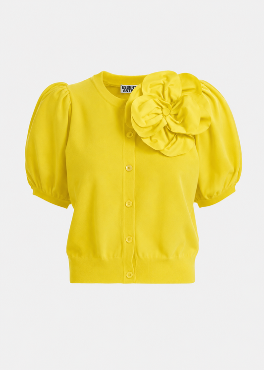 Jumpo Brooch Cardigan Amalfi Lemon