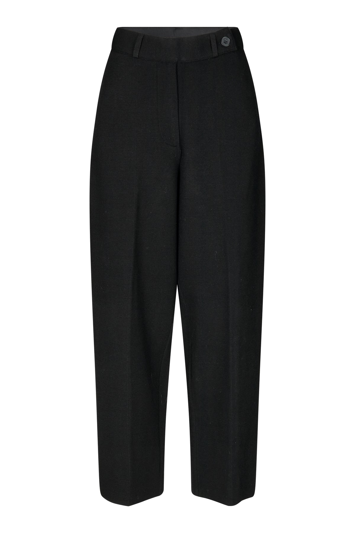 Straight leg heavy knitted black trousers