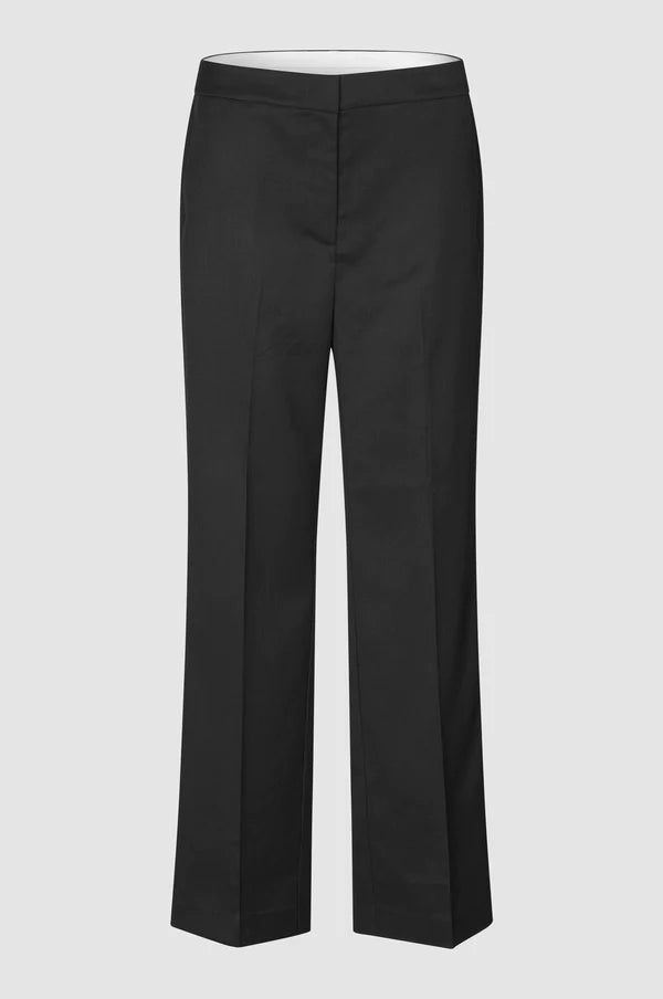 Straight leg black tailored trousers