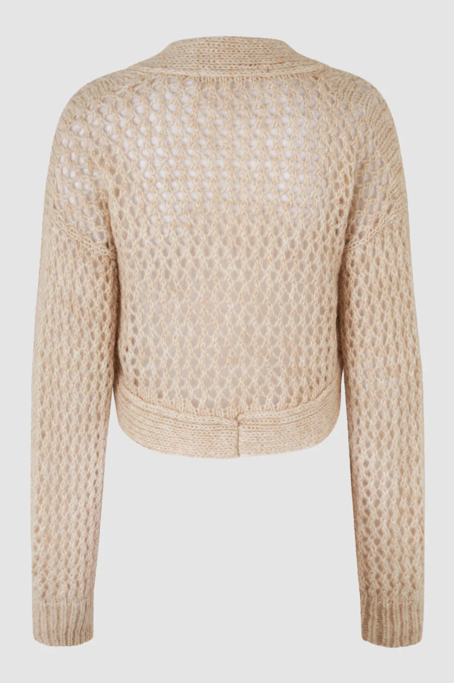 Beige open knit bolero