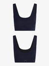Square neck navy sports bra top