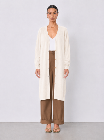 Godie Long Cardigan Ecru