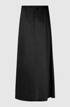 Black satin maxi A line skirt