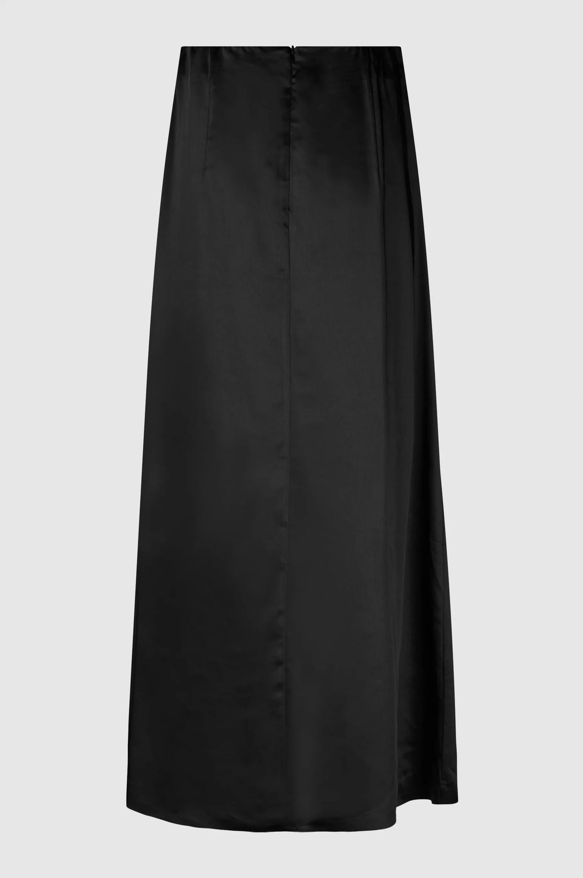 Black satin maxi A line skirt