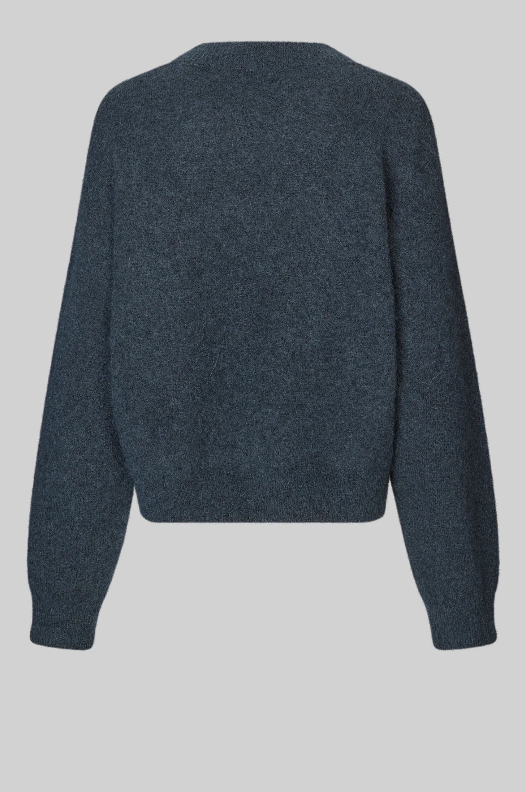 rear view of grey knit