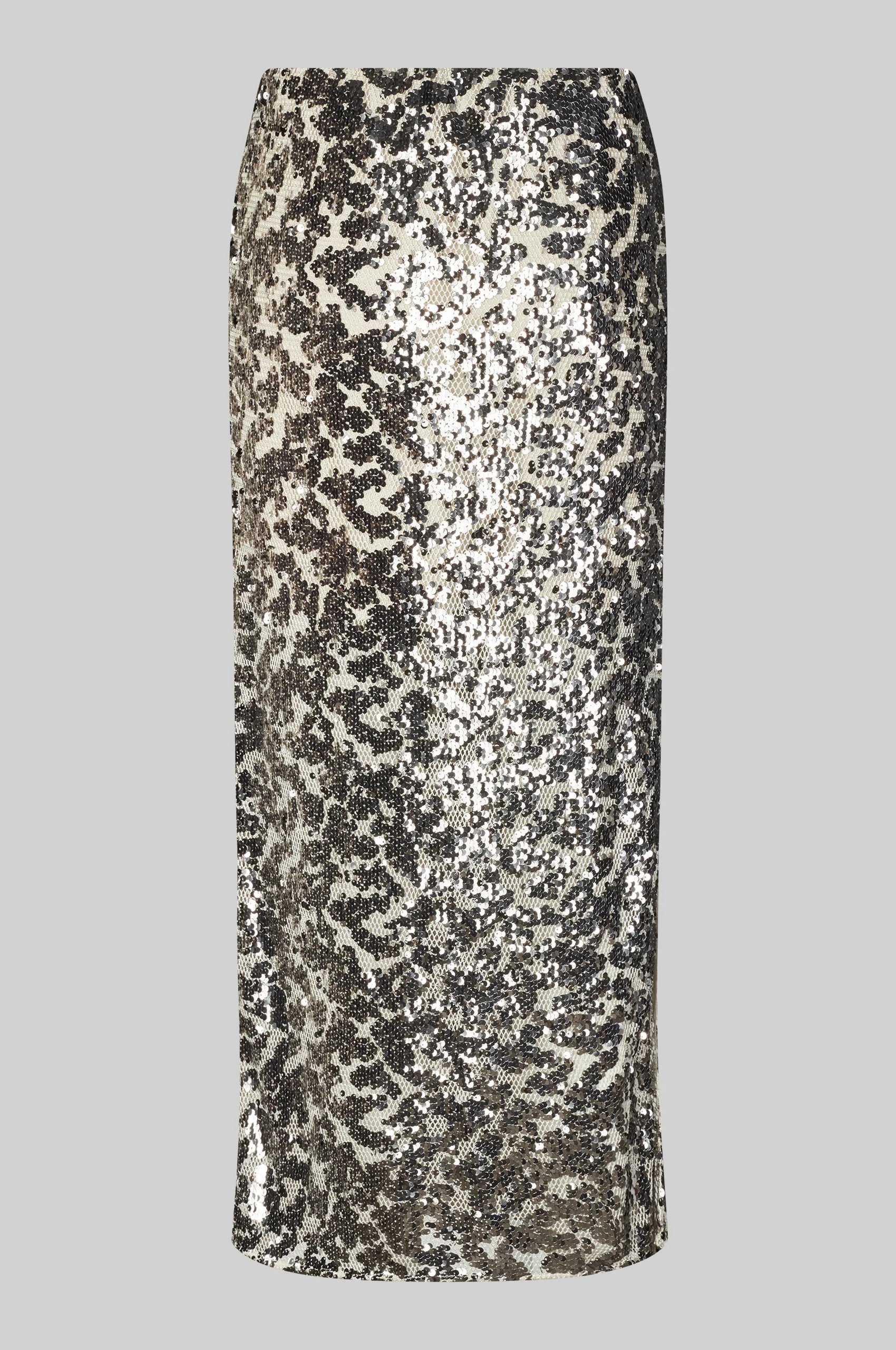 stretch sequin skirt with side split