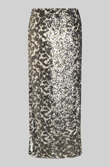 stretch sequin skirt with side split