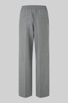 grey melange wide leg trousers with elasticated waist and side pockets  rear view 