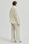 cream turtleneck jumper with fringe and cable detail rear view 