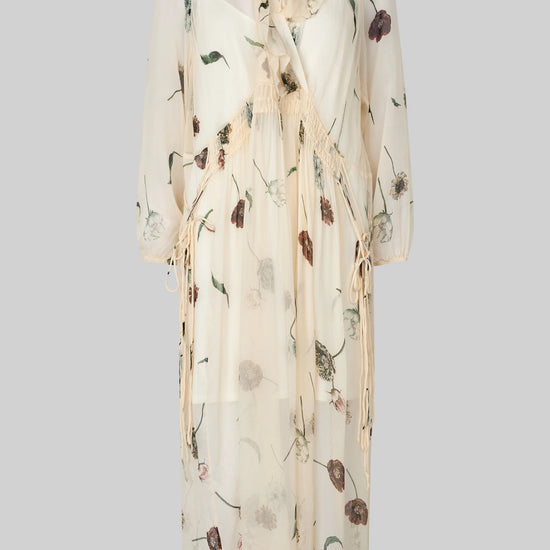 Floral-patterned dress on a light gray background from Second Female