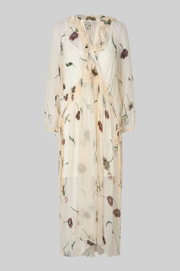 Floral-patterned dress on a light gray background from Second Female