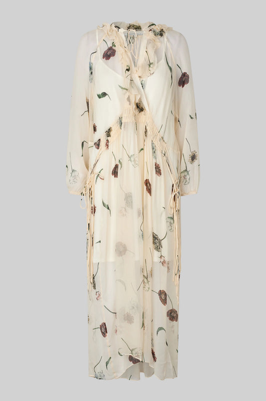 Floral-patterned dress on a light gray background from Second Female