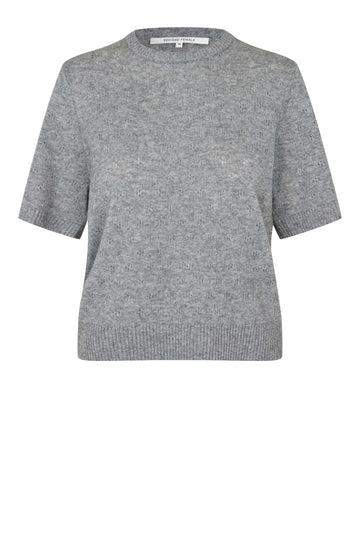Round neck short sleeve cashmere blend jumper from Second Female