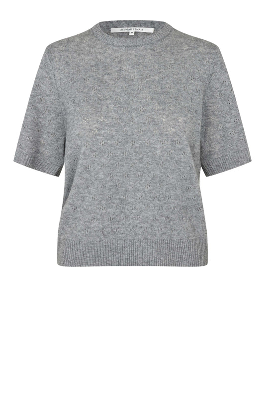 Round neck short sleeve cashmere blend jumper from Second Female