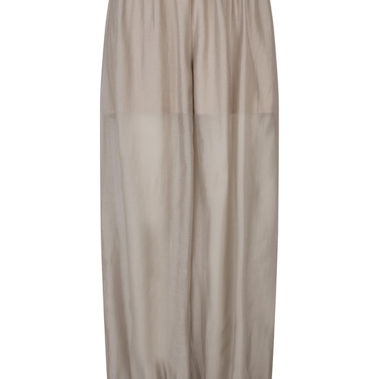 Beige wide-leg pants on a white background from second female