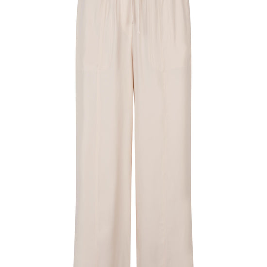 Beige wide-leg pants on a white background from second female