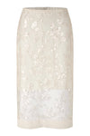 White sequin skirt on a white background from second female