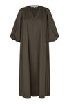 V neck dress in dark khaki green from Second Female