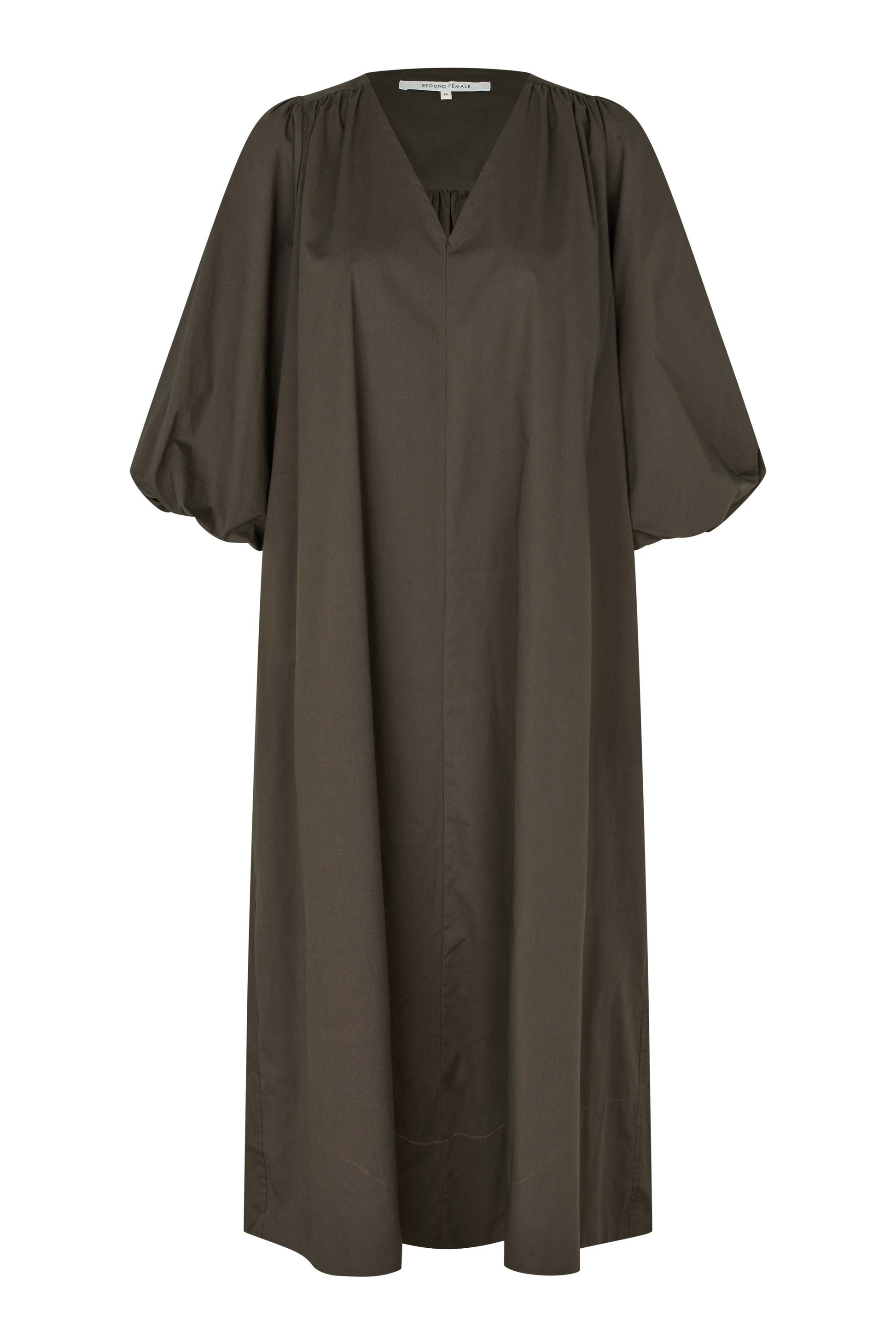 V neck dress in dark khaki green from Second Female