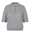 Gray polo shirt wool and cashmere blend on a white background from Second Female