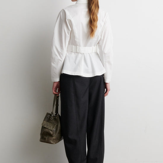 Rear iew of white shirt with black trousers from Second Female