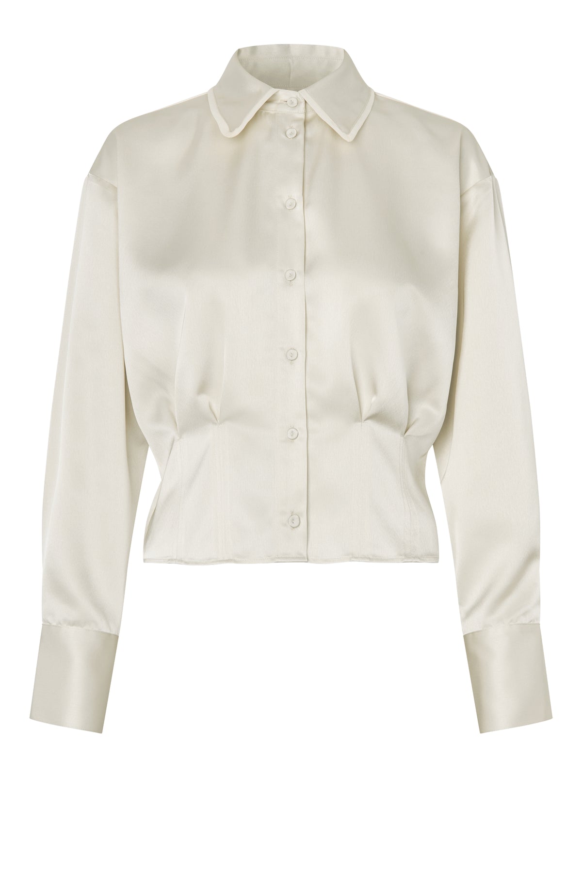 Cream blouse on a white background