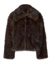 Brown fur jacket on a white background from Second Female