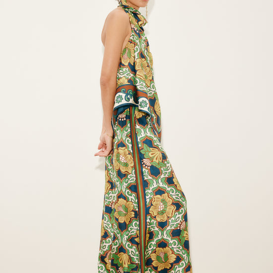 silk vibrant floral print wide leg trousers from alemais
