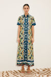 short sleeve vibrant pattern shirtdress from alemais