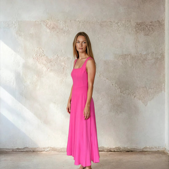 Hot pink fit and flare dress from Sirens