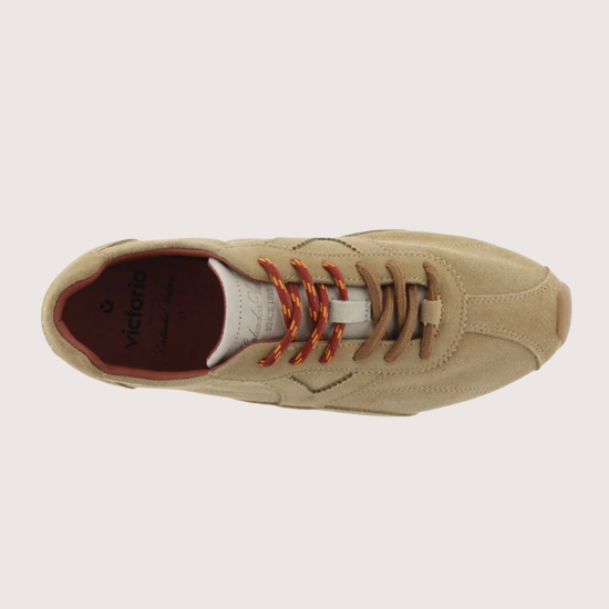 Brown suede shoe on a white background