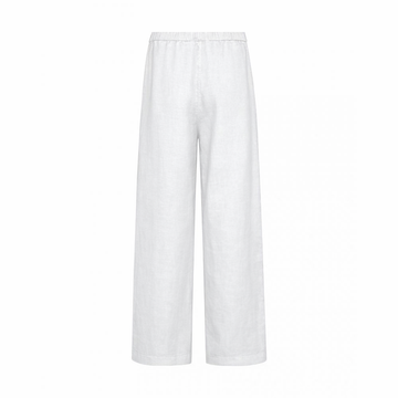 White linen trousers with an elasticated waist from Mos Mosh