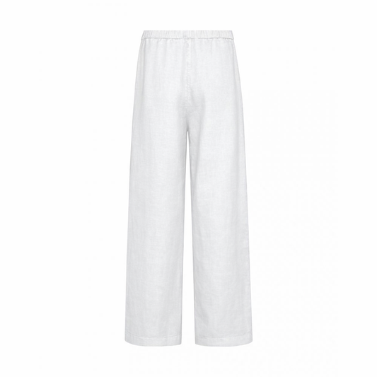 White linen trousers with an elasticated waist from Mos Mosh