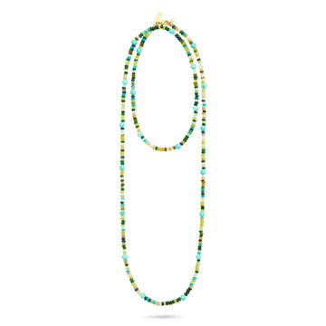 Long Beaded Necklace Turquoise