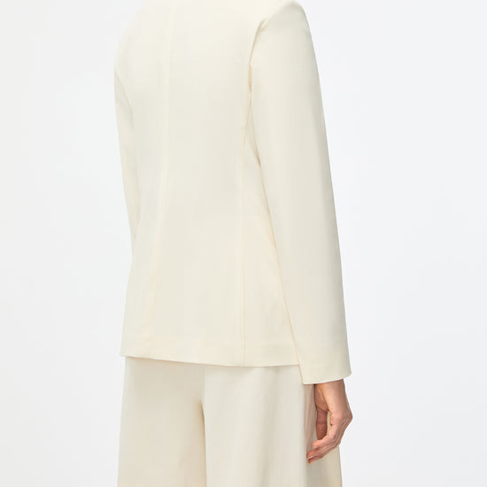 single breasted off white notch lapel blazer from iblues rear